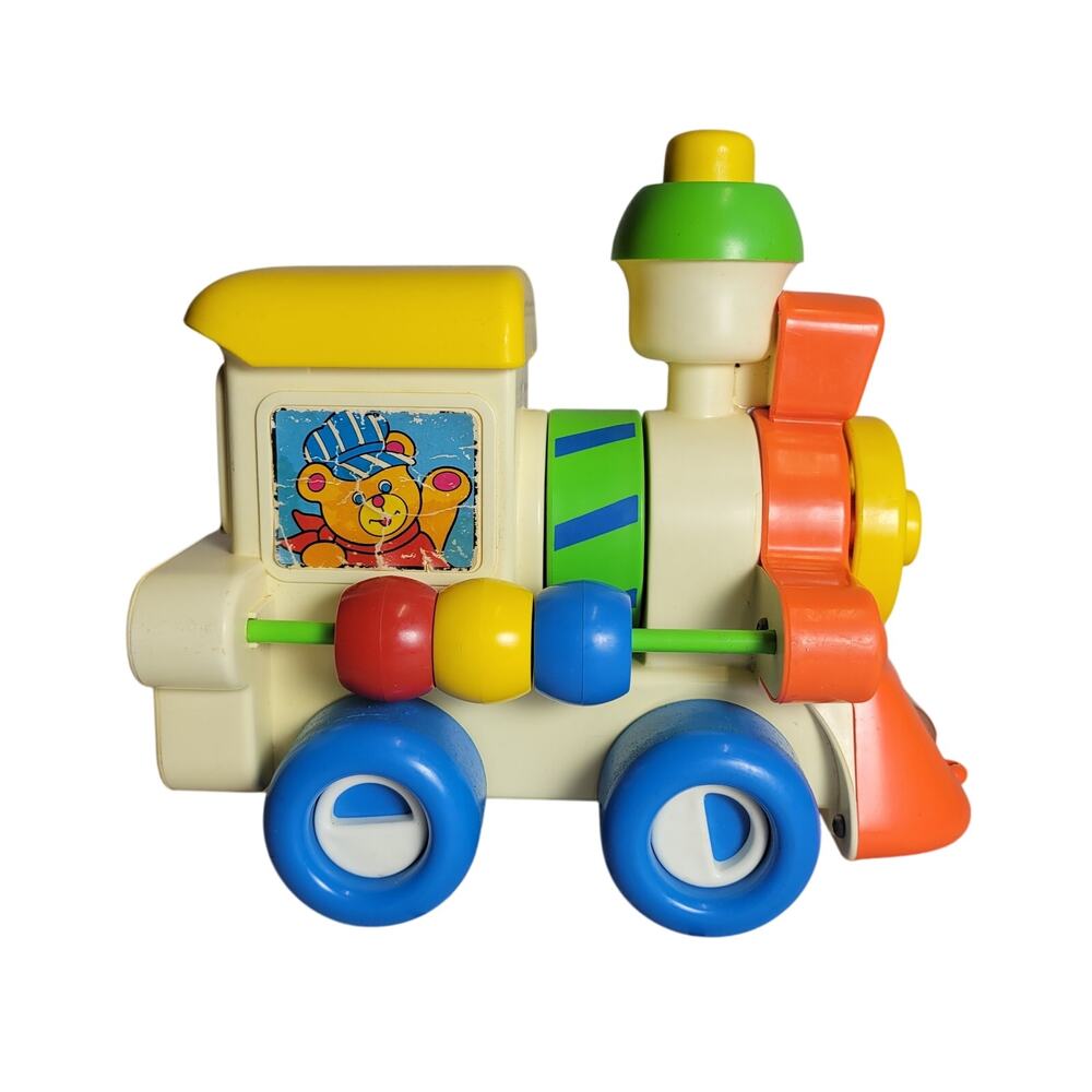 Child Guidance Busy Choo-Choo Train Vintage 1982 Toddler Push Toy Sensory